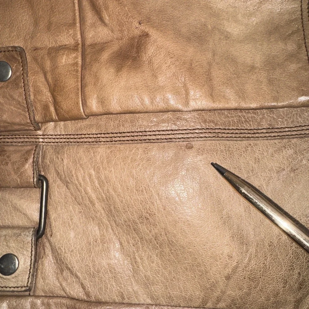 Vintage Hollies Stockholm  Leather Messenger Bag Distressed Tan Patinaed BOHO